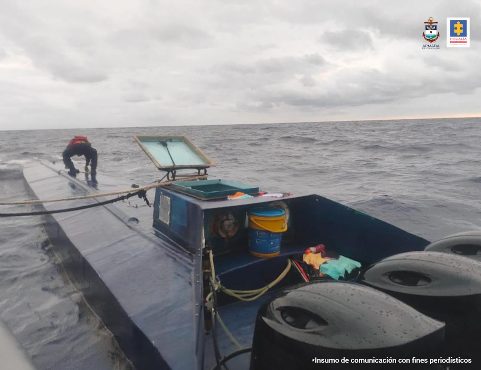 El semisumergible estaba en aguas jurisdiccionales de Tumaco (Nariño).