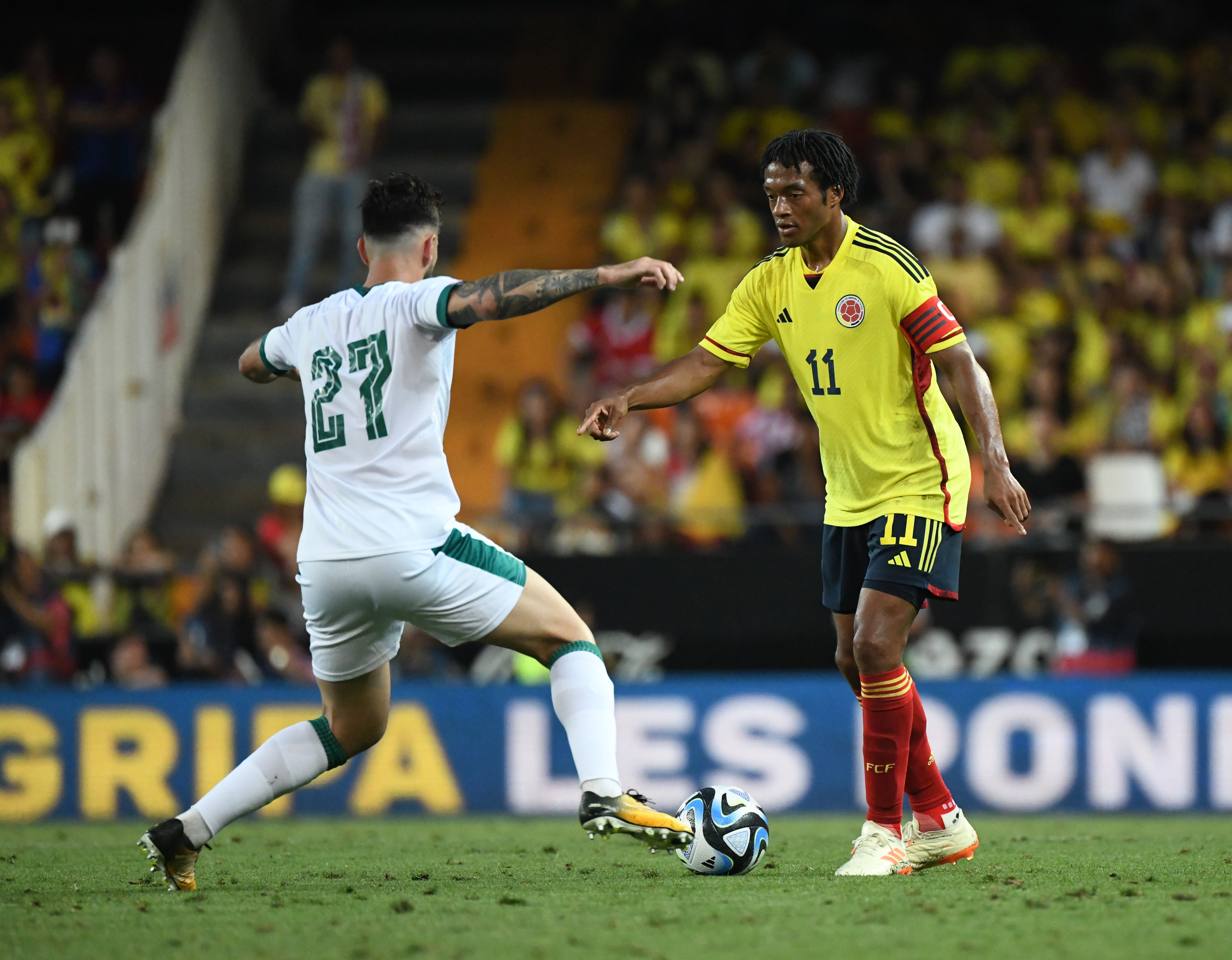Imagen del partido amistoso entre la Selección Colombia e Irak, en Valencia, España.