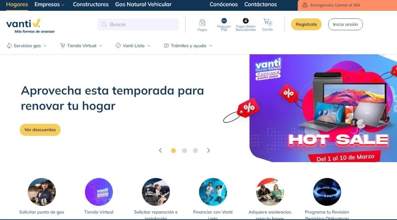 Paso a paso para pagar la factura de Vanti a través del botón PSE