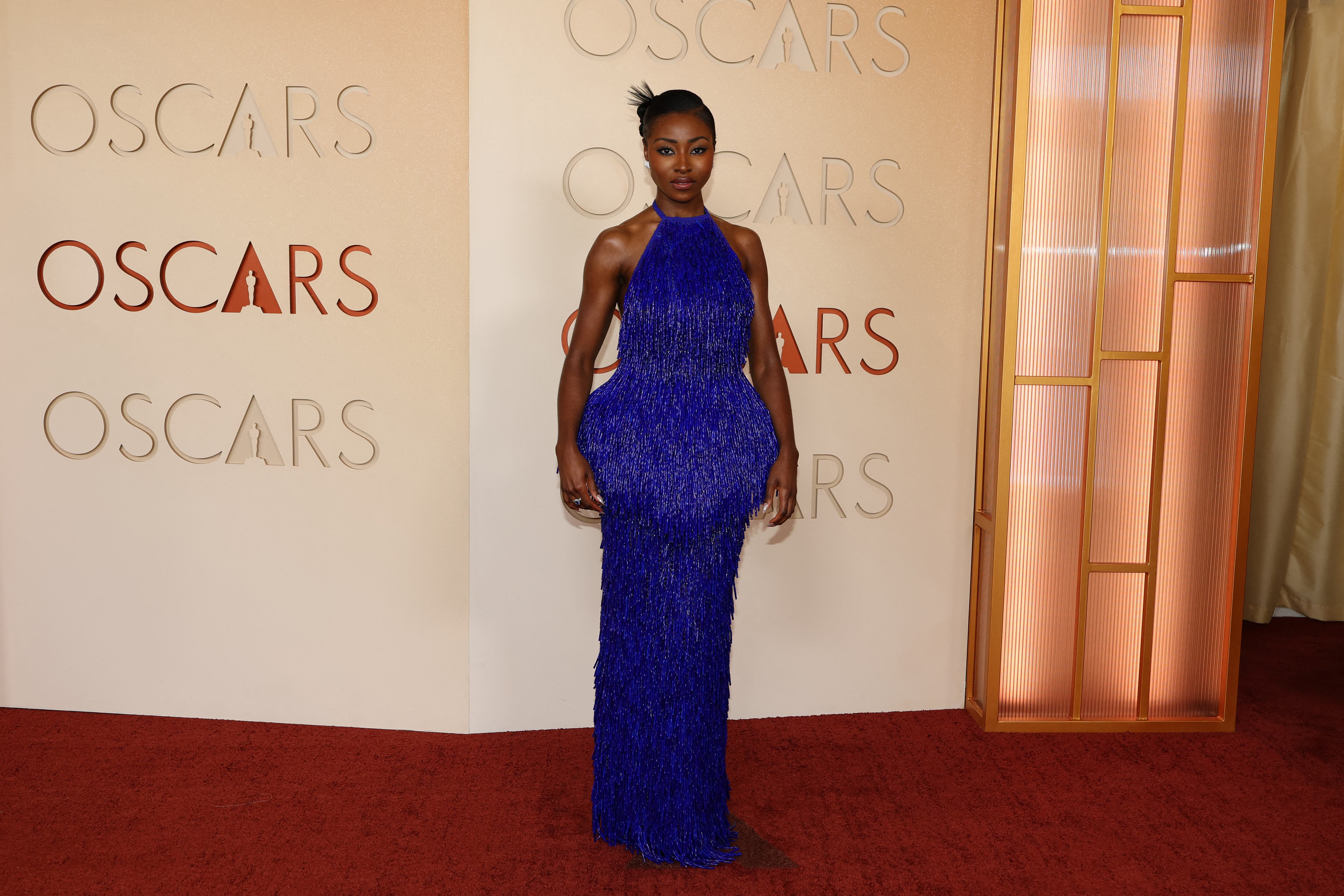 Actriz, cantante y compositora estadounidense Jayme Lawson en los Premios Óscar 2026.