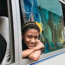 Una ‘guagua’, nombre coloquial para los buses, en República Dominicana.