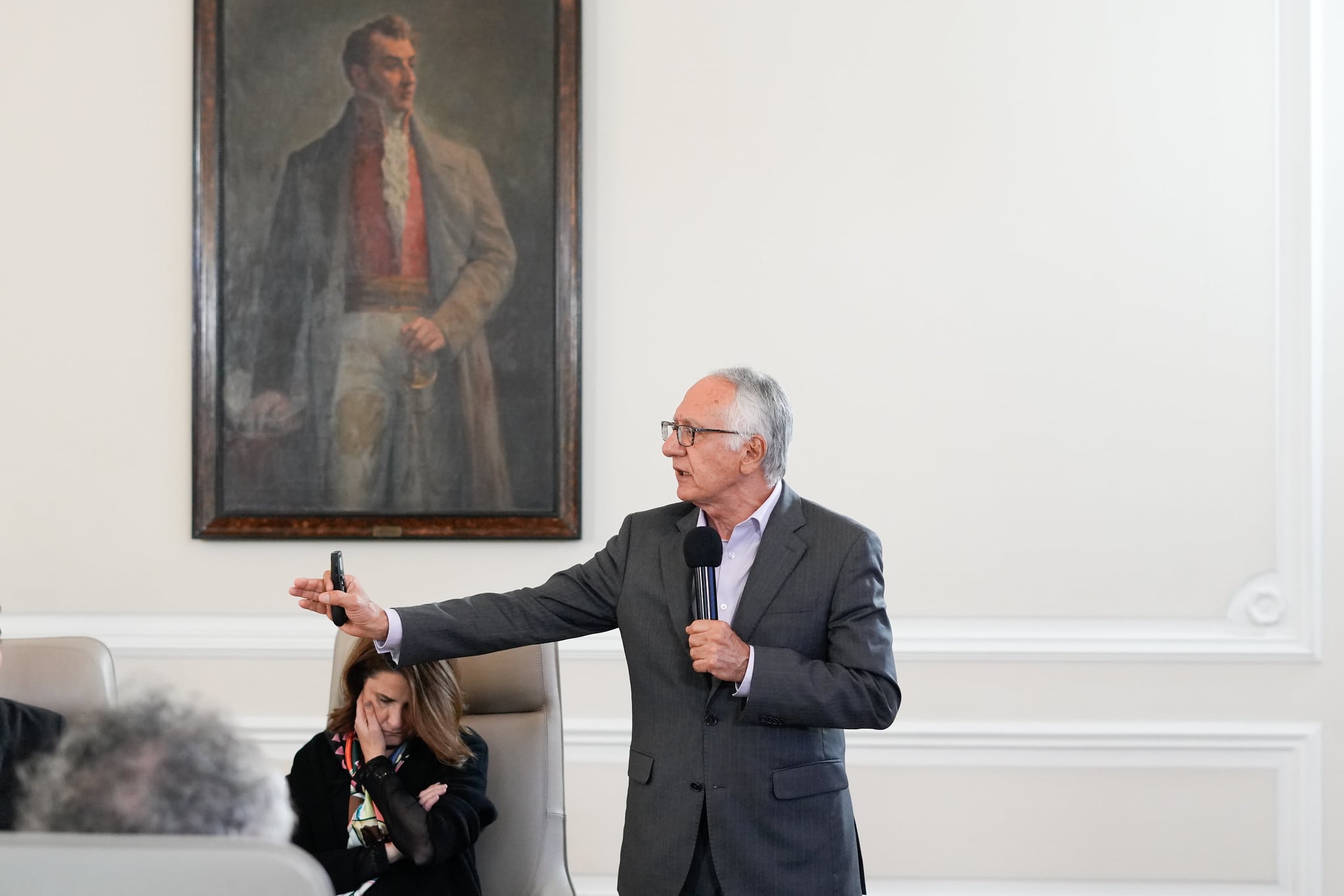 Guillermo Alfonso Jaramillo, ministro de Salud, en el consejo de ministros del 25 de marzo, en la Casa de Nariño (Bogotá)
