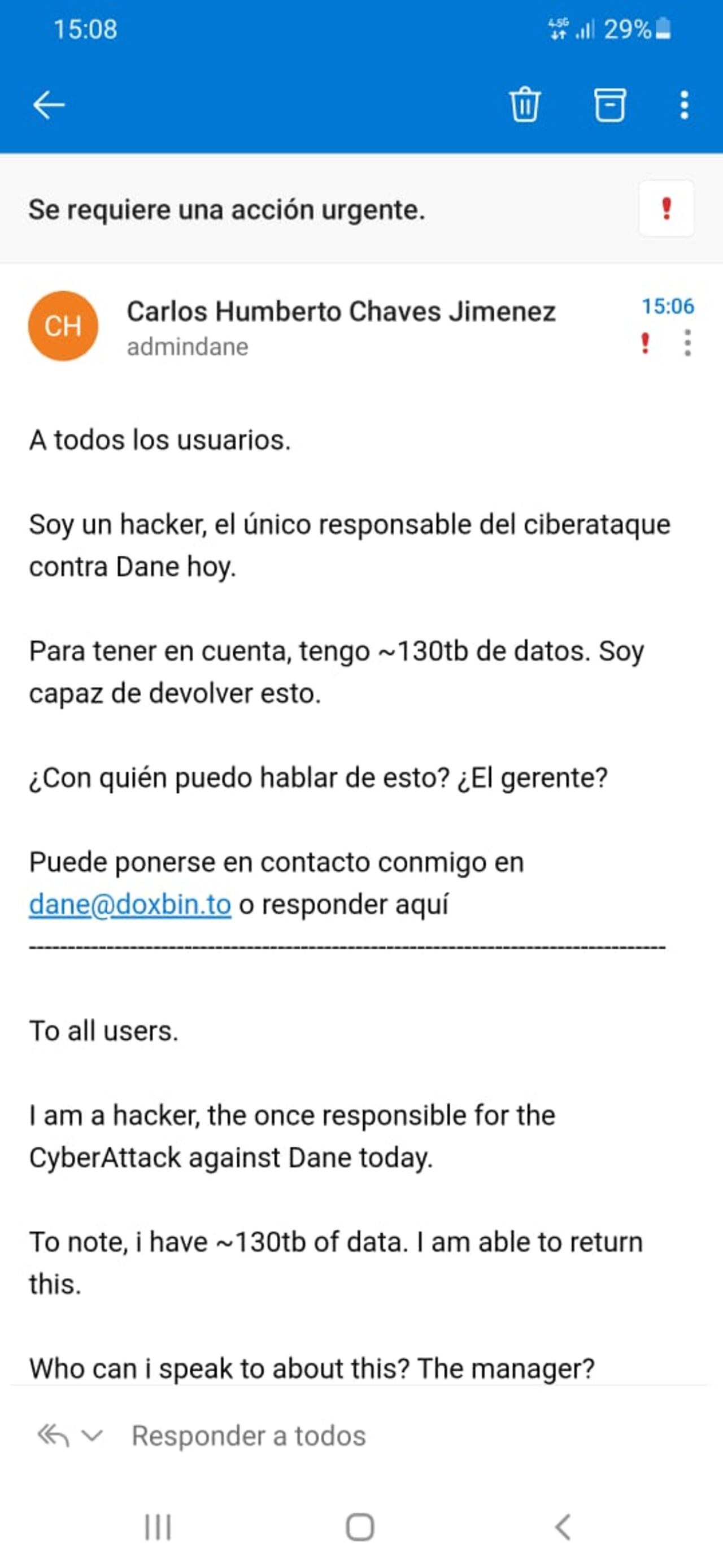 Ataque informático al Dane.