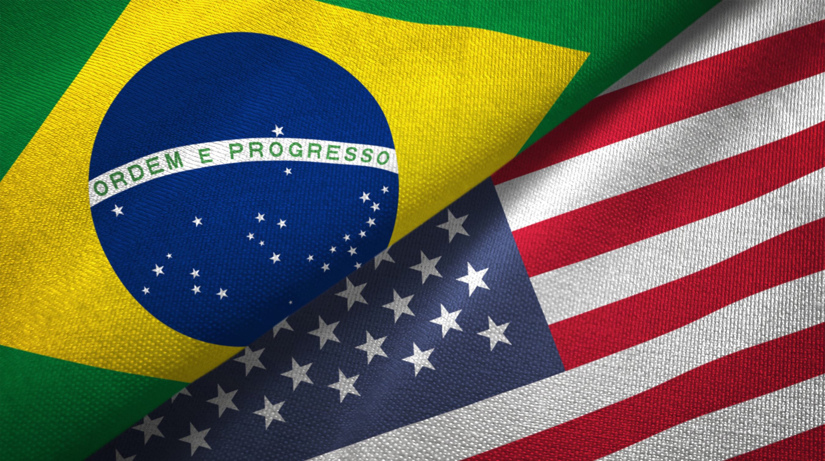 Banderas de Estados Unidos y Brasil