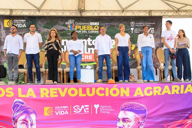 Presidente Petro en alocución desde San Antonio de Palmito. (Foto presidencia)