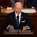 El presidente de los Estados Unidos, Joe Biden, pronuncia el discurso sobre el Estado de la Unión en la Cámara de Representantes del Capitolio de los Estados Unidos en Washington, DC, el 7 de febrero de 2023. (Foto de ANDREW CABALLERO-REYNOLDS / AFP)