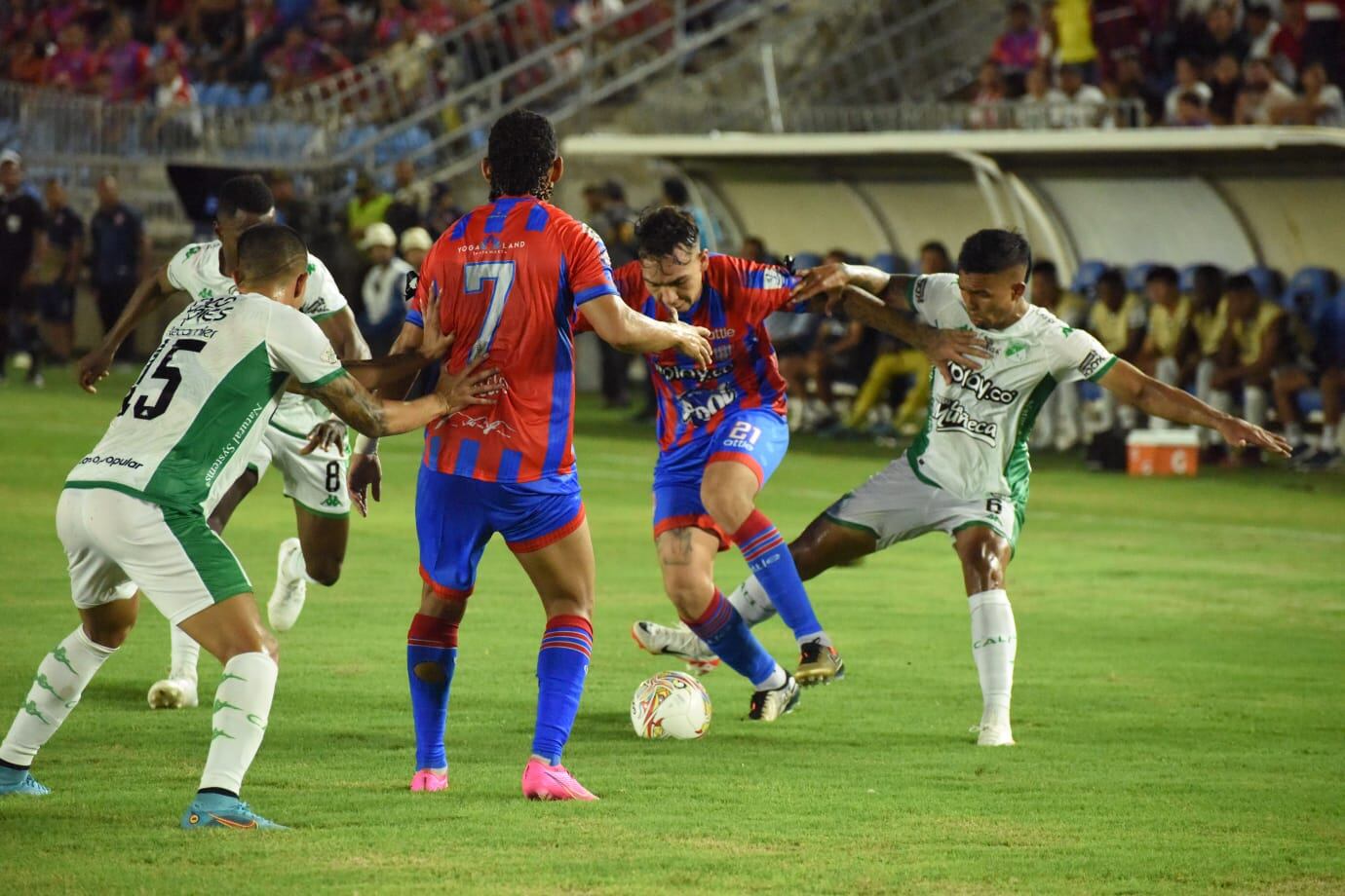 Imagen del duelo Unión Magdalena Vs. Deportivo Cali, del partido de la fecha 14 de la Liga Betplay II-2023.