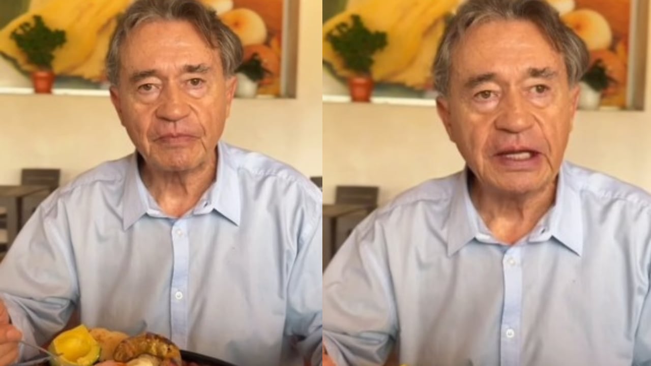 Lehder fue grabado el 1 de abril disfrutando de un plato típico colombiano, la bandeja paisa, en un establecimiento público.