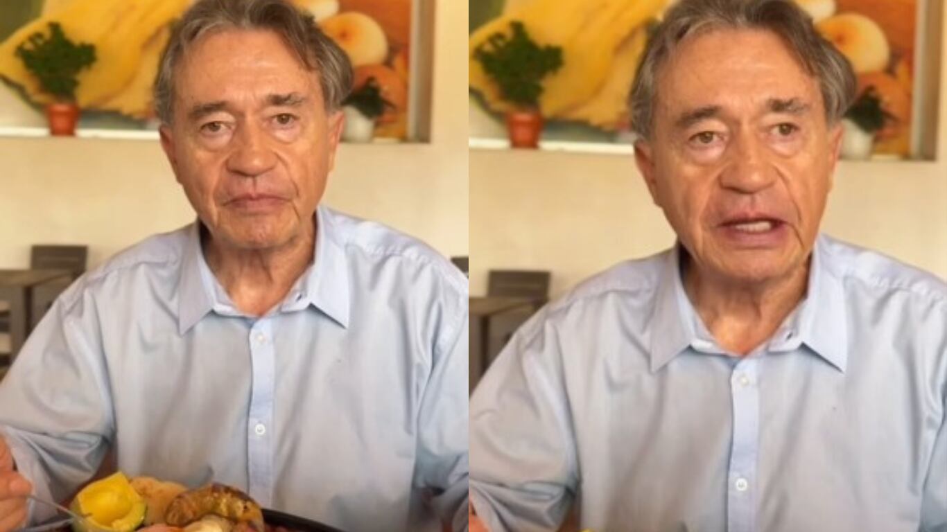 Lehder fue grabado el 1 de abril disfrutando de un plato típico colombiano, la bandeja paisa, en un establecimiento público.