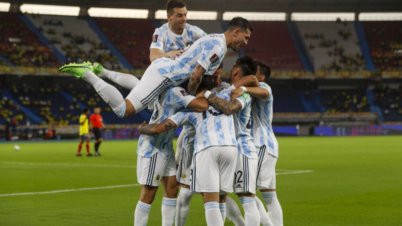 Selección Argentina en el juego ante Colombia