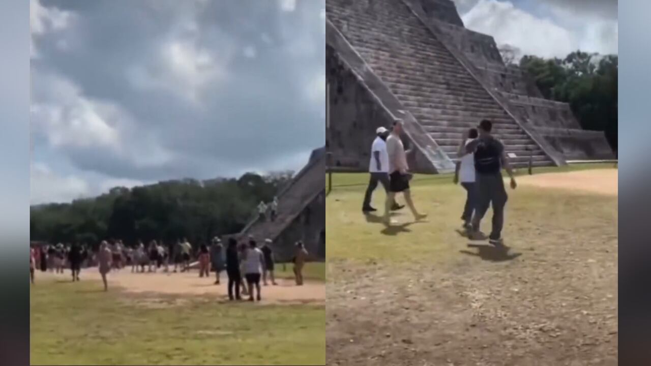 Un hombre le pegó al turista con un palo en la cabeza.