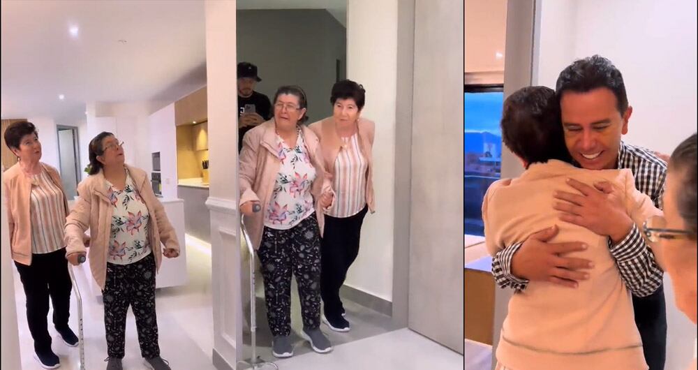 Madre y tía de Jhonny Rivera conociendo el apartamento - captura de pantalla @jhonnyrivera