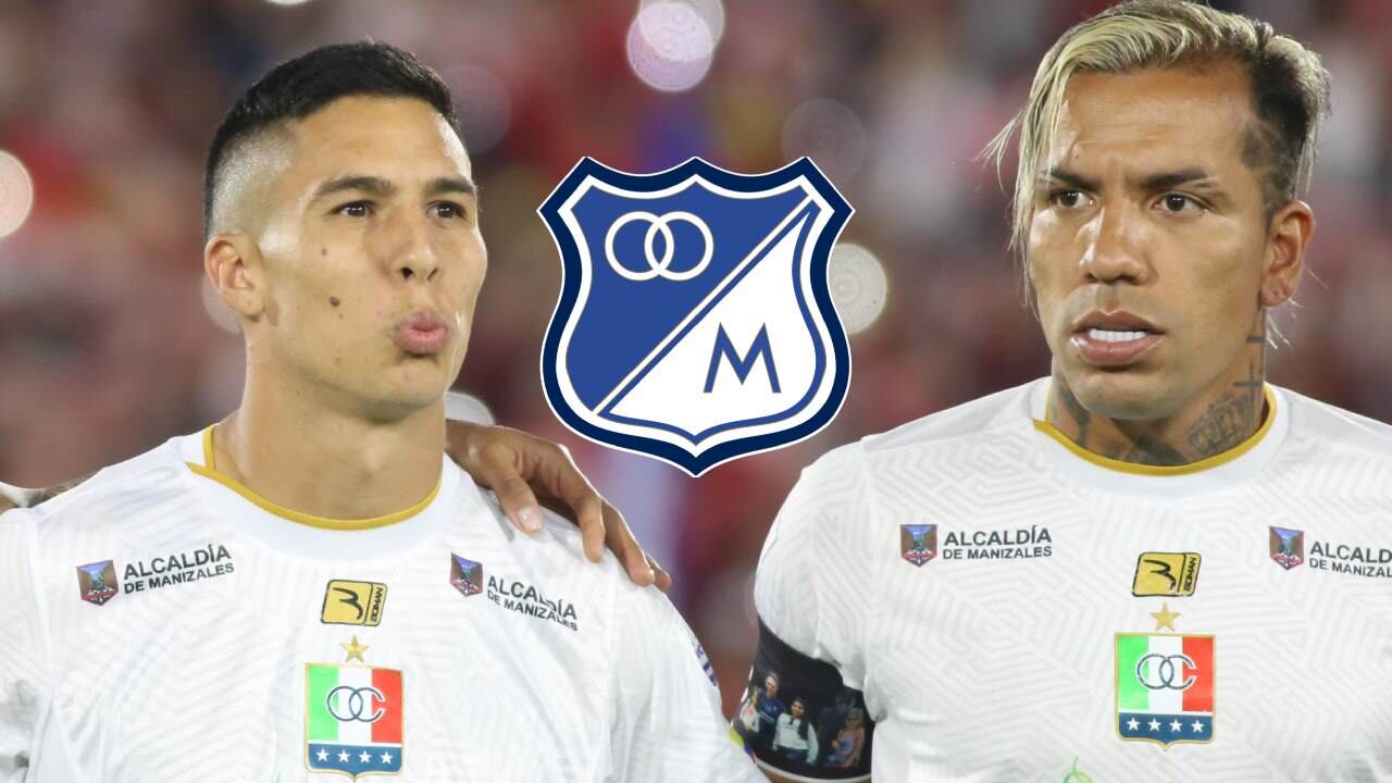 Mateo García y Dayro Moreno de Once Caldas.