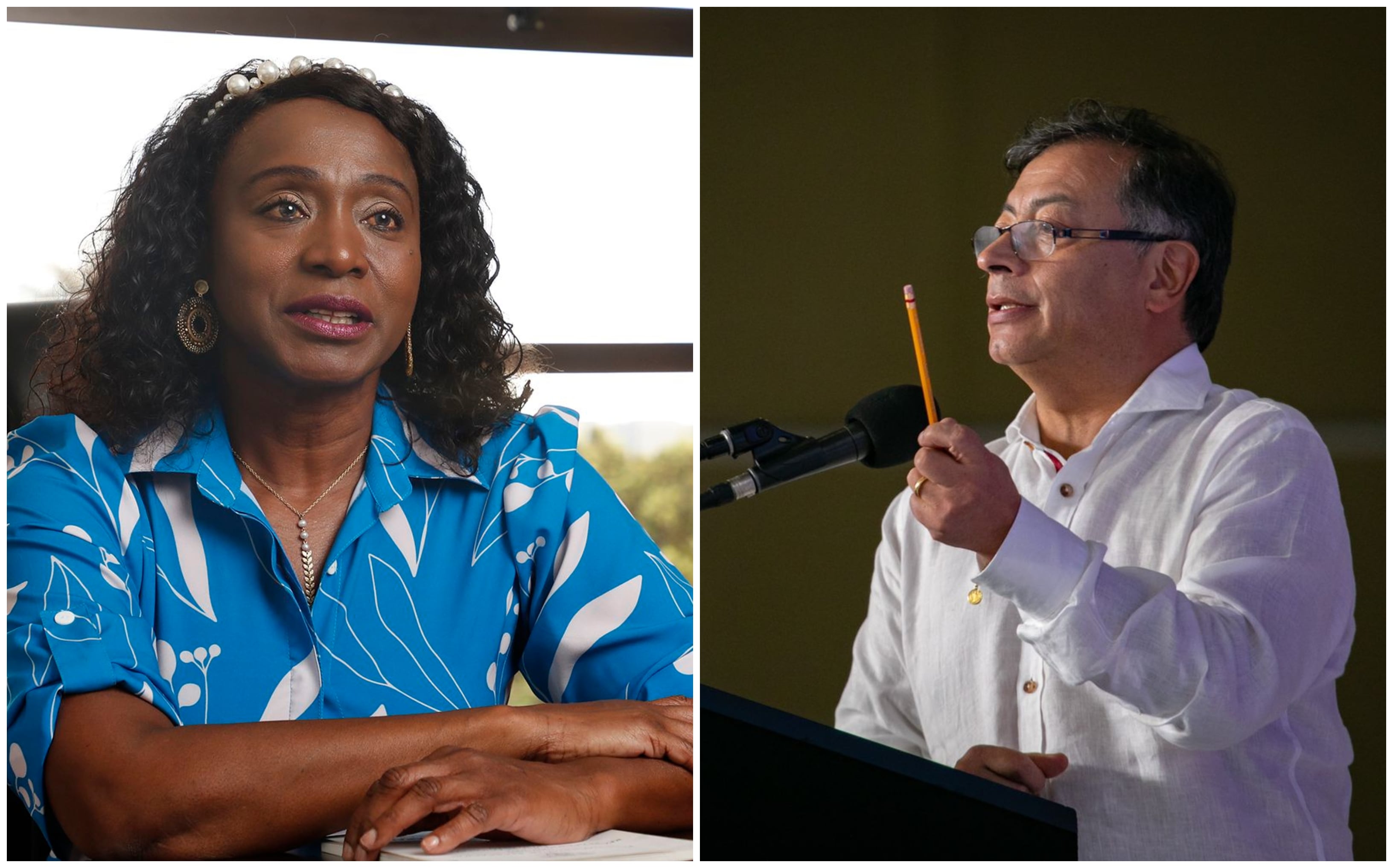 María Isabel Urrutia y el presidente Gustavo Petro