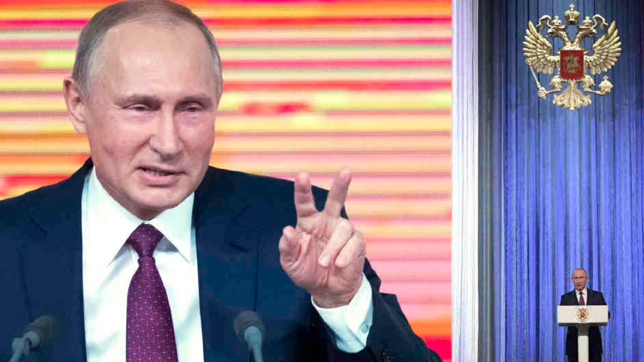 Vladimir Putin criticó a la oposición, defendió a Donald Trump y confirmó su nueva aspiración presidencial. Fotos: AP