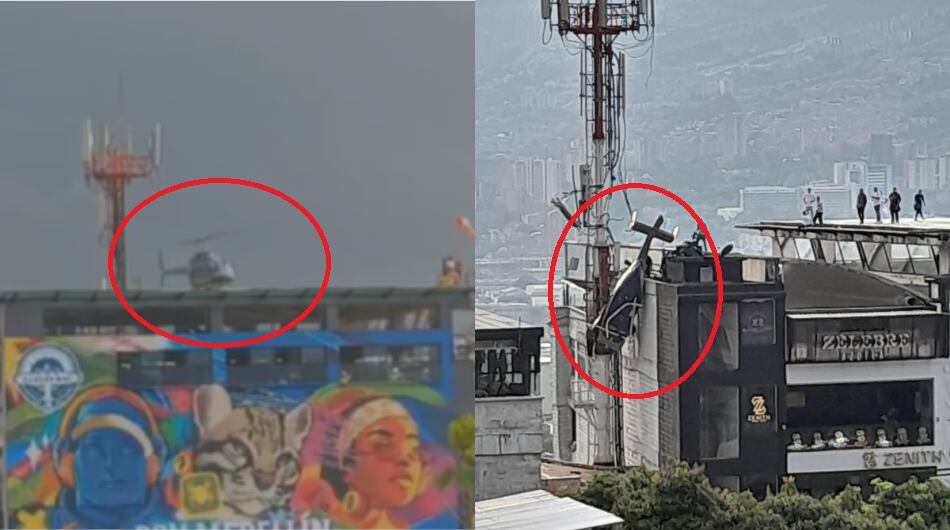 Helicóptero se accidentó en Medellín este 26 de febrero.
