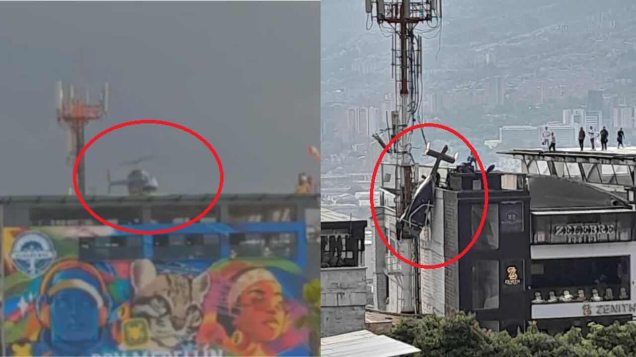 Helicóptero se accidentó en Medellín este 26 de febrero.