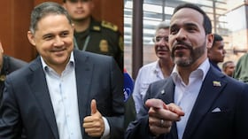 De izquierda a derecha: Honorio Henríquez y Abelardo De La Espriella.