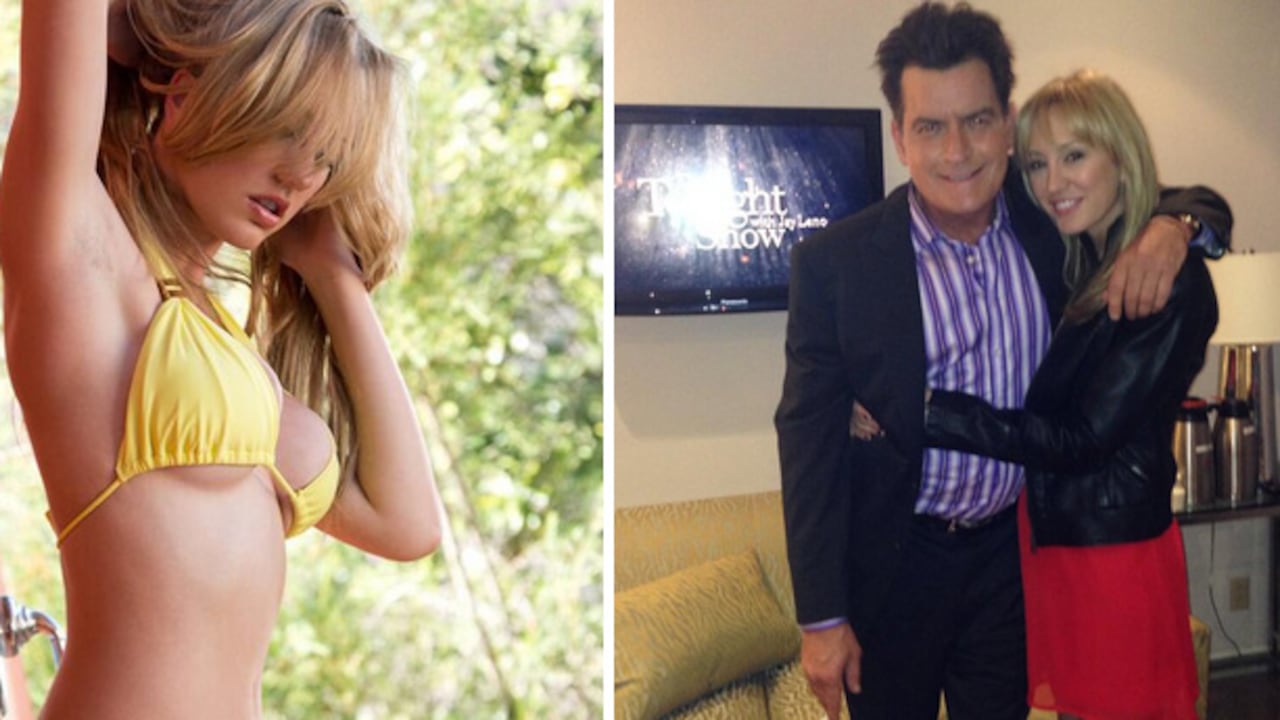 Brett Rossi y su futuro esposo Charlie Sheen.