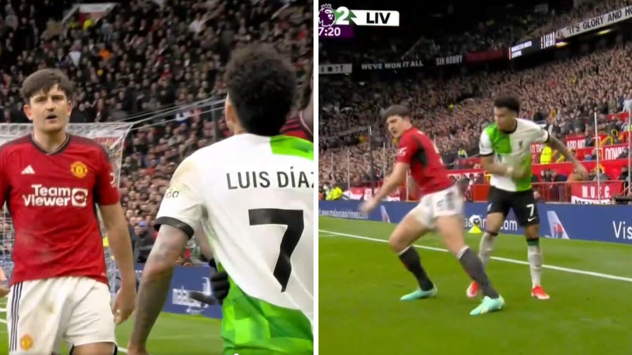 Luis Díaz vivió tensionante momento con Harry Maguire
