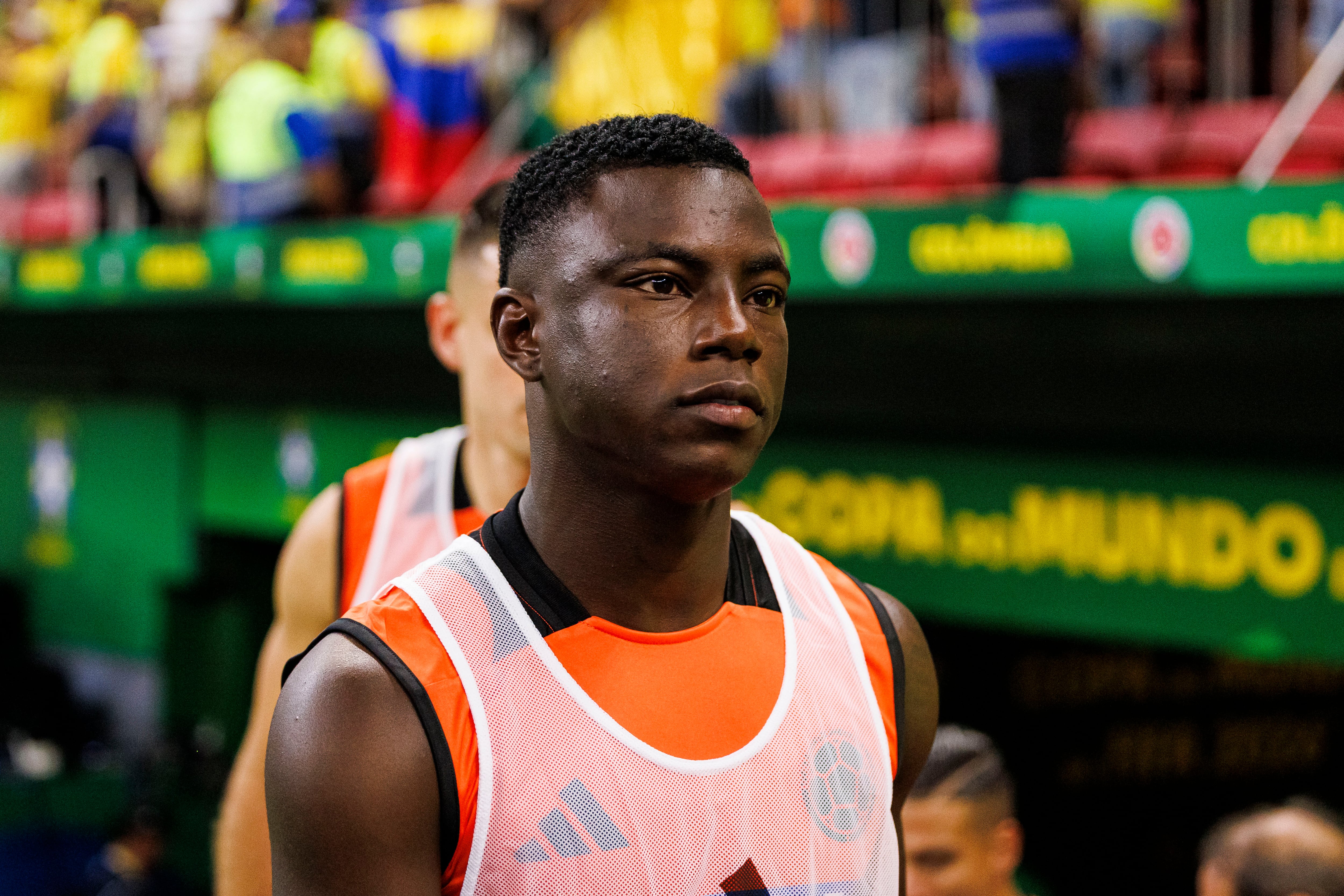 BRASILIA, BRAZIL - MARCH 20: Marino Hinestroza of Colombia prior to the FIFA World Cup 2026 Qualifier match between Brazil and Colombia at Mane Garrincha Stadium on March 20, 2025 in Brasilia, Brazil. (Photo by Mauricio Duque/Eurasia Sport Images/Getty Images)