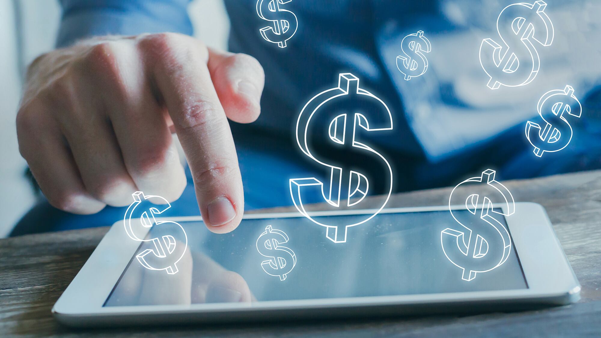 concepto financiero, ganancias comerciales en línea, comercio electrónico, gana dinero en Internet, comercio electrónico