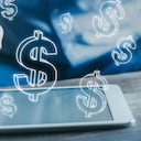 concepto financiero, ganancias comerciales en línea, comercio electrónico, gana dinero en Internet, comercio electrónico