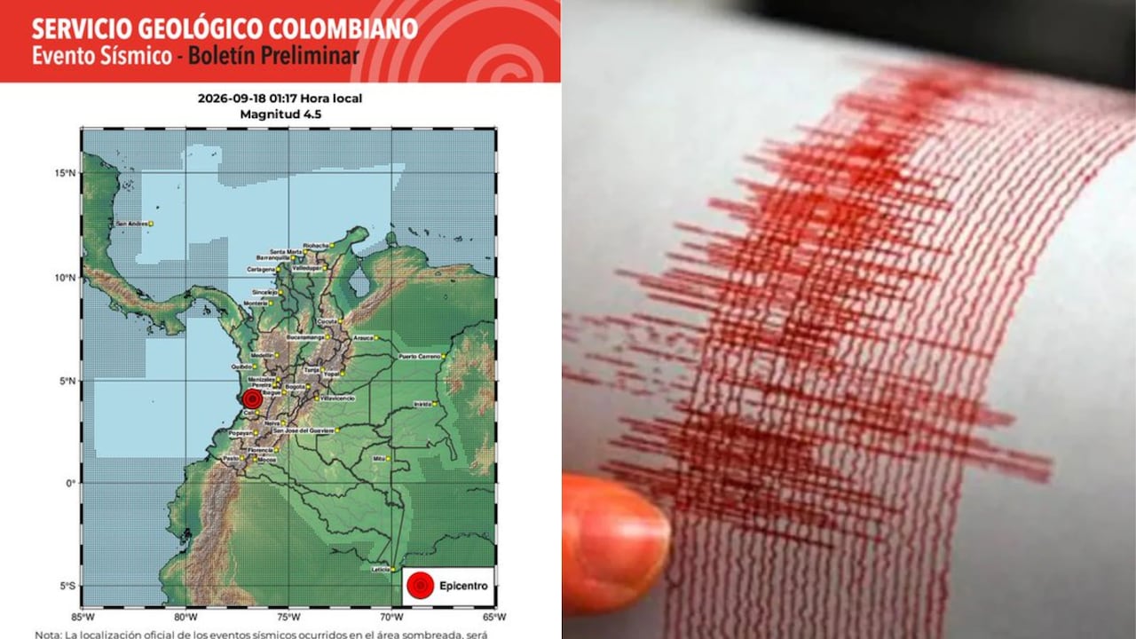 El Servicio Geológico Colombiano reportó el sismo registrado durante la madrugada de este viernes 18 de septiembre, con referencia en Istmina, Chocó.