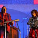 SANTIAGO, CHILE - MARCH 16: Win Butler and Régine Chassagne of Arcade Fire performs during day 2 of Lollapalooza 2024 at Parque Cerrillos on March 16, 2024 in Santiago, Chile. (Photo by Marcelo Hernandez/Getty Images)