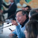 El presidente, Gustavo Petro, el 31 de marzo de 2025 en el consejo de ministros, en Bogotá