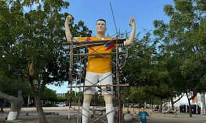 Estatua de Falcao en Santa Marta