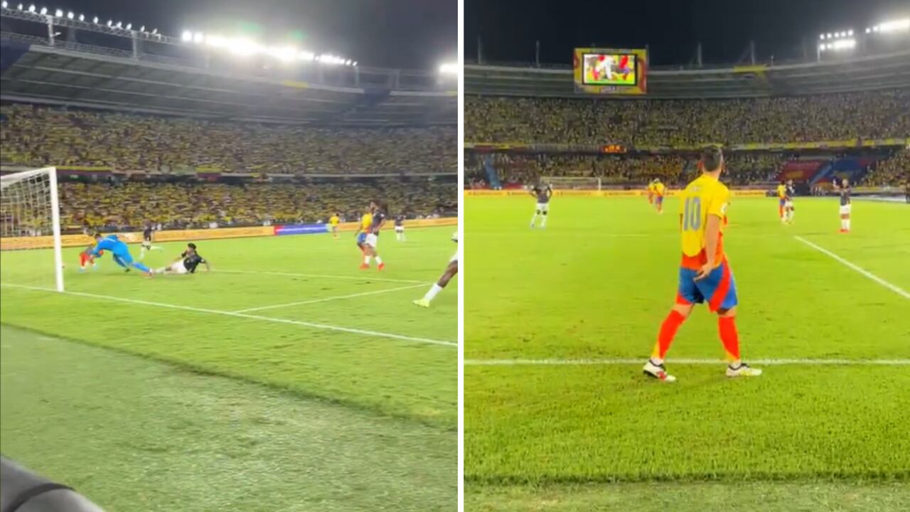 James Rodríguez no podía creer la situación perdida por Jhon Córdoba