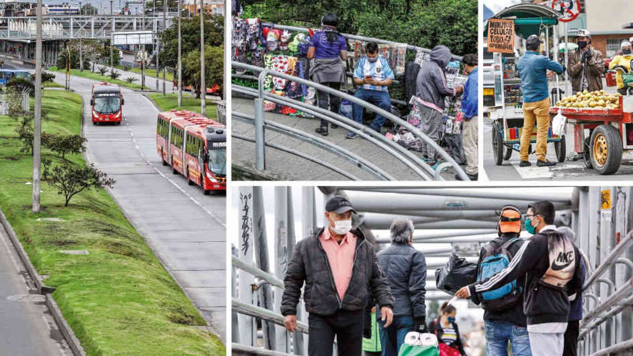Mientras pocas empresas han podido iniciar operaciones y sigue el aislamiento, en zonas de Bogotá, como Suba, los vendedores informales ya salieron al rebusque.