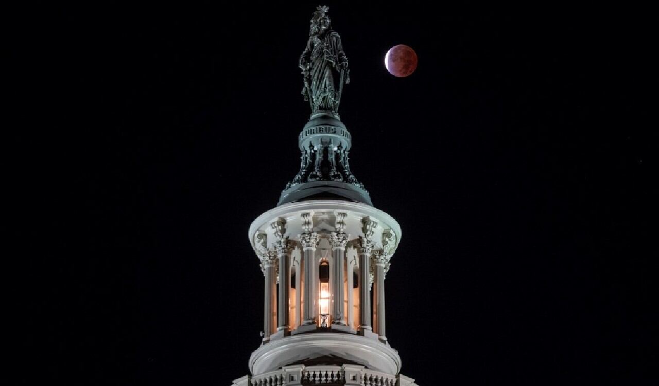 Desde Washington, Estados Unidos, así se pudo observar el eclipse de luna