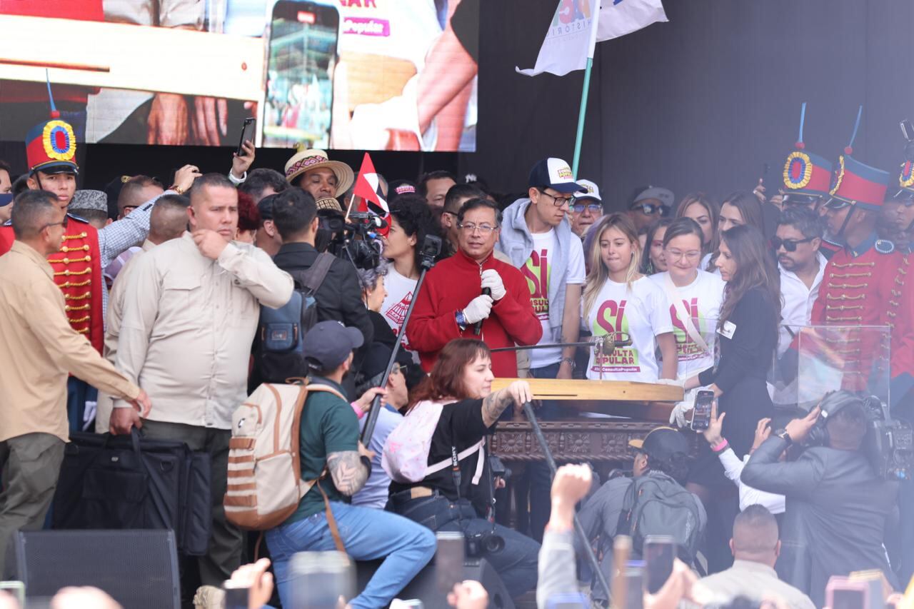 Presidente Gustavo Petro, en la Plaza de Bolívar