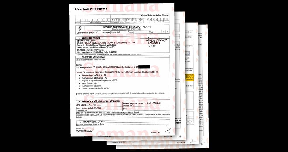 Documentos que muestran las consignaciones de Carlos Ramón González.