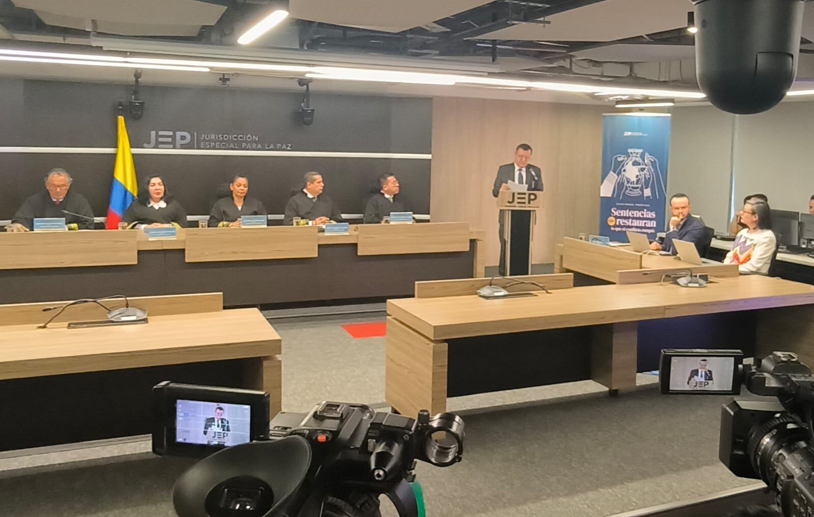 Alejandro Ramelli, presidente de la JEP, dio un discurso previo a conocerse las sentencias contra el secretariado de las Farc.