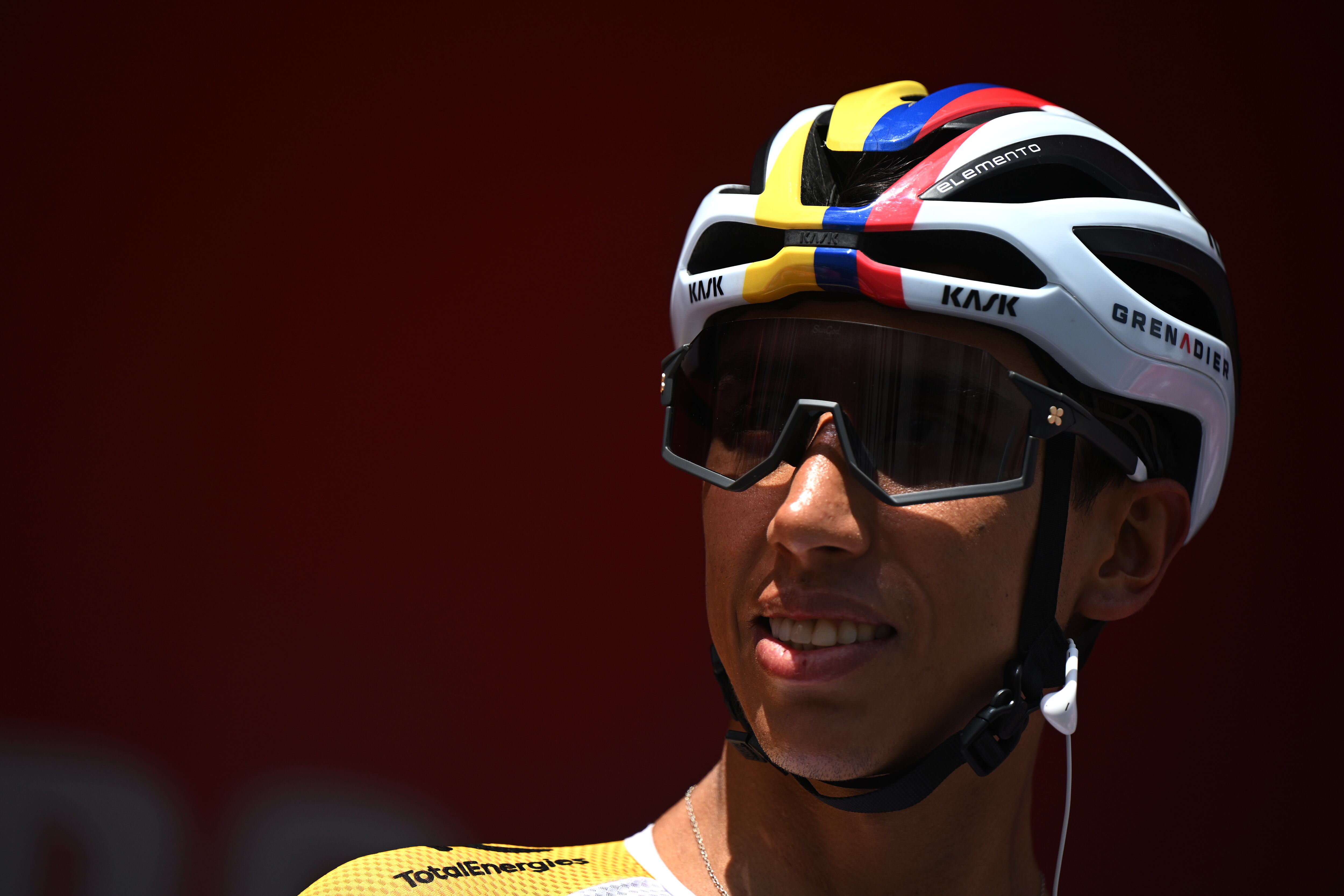 BILBAO, SPAIN - SEPTEMBER 03: Egan Bernal of Colombia and Team INEOS Grenadiers prior to the La Vuelta - 80th Tour of Spain 2025, Stage 11 a 157.4km stage from Bilbao to Bilbao / #UCIWT / on September 03, 2025 in Bilbao, Spain. (Photo by Dario Belingheri/Getty Images)