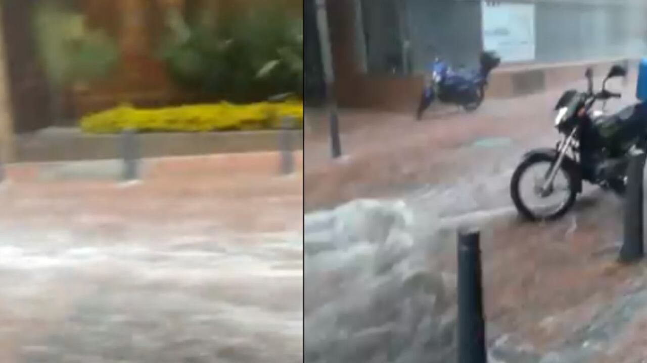 En video | Fuertes lluvias causan aterradora corriente en Usaquén, norte de Bogotá