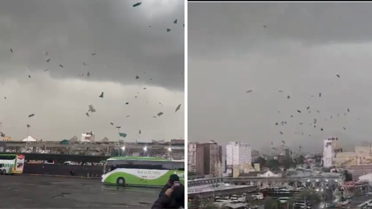Los registros difundidos en redes sociales muestran la fuerza del viento y el temor de los testigos.
