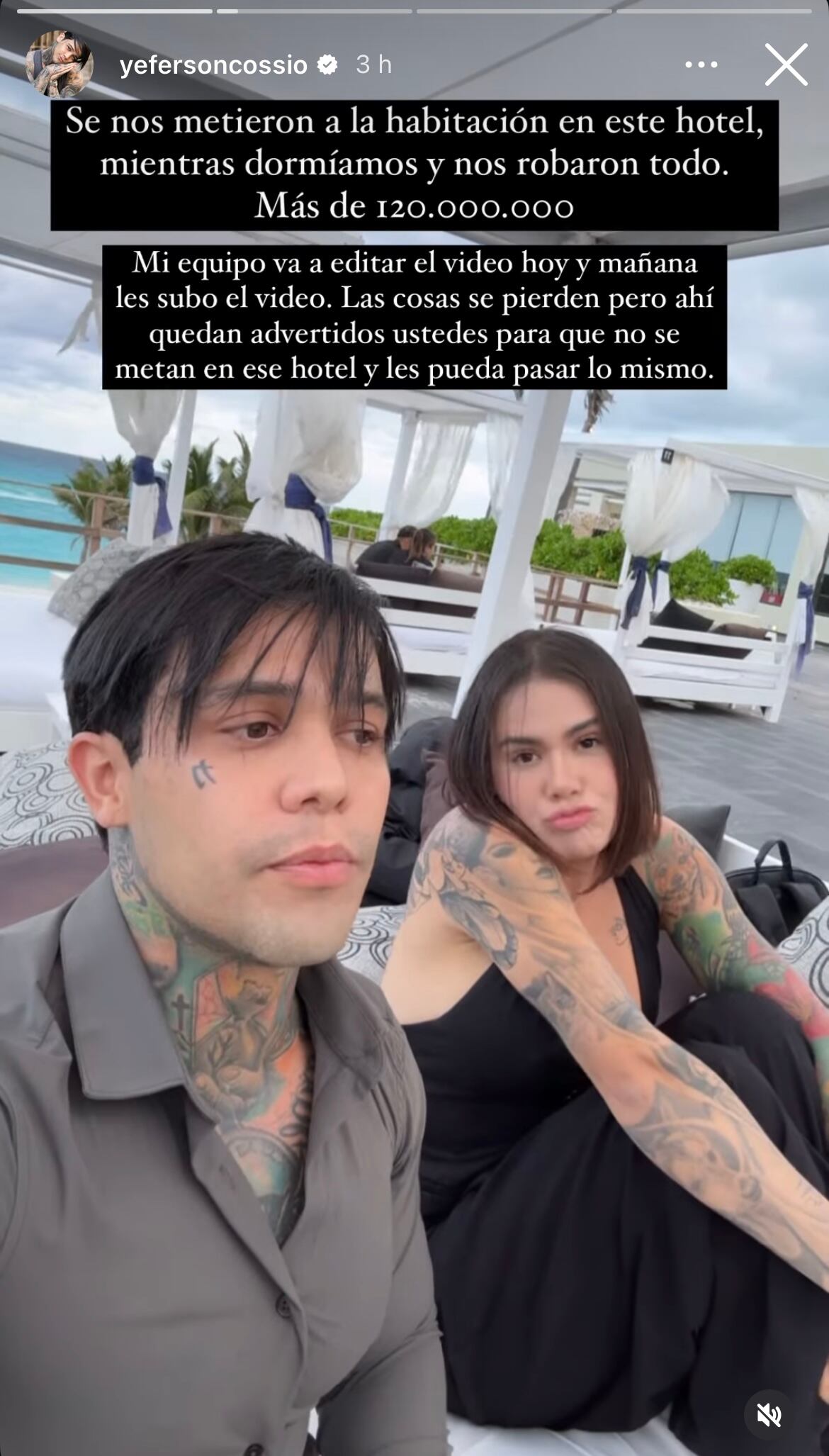 Yeferson Cossio reveló estafa de la que fue víctima en un hotel.