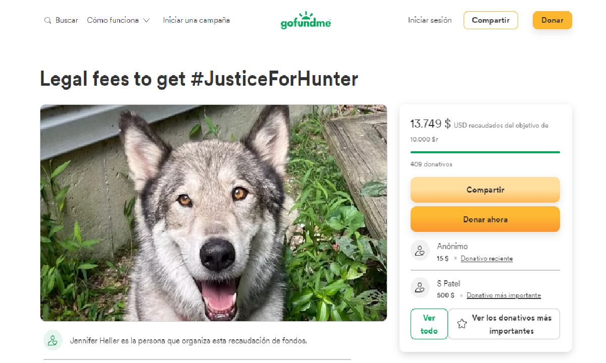 Dueños del perro hacen colecta para pagar abogado.