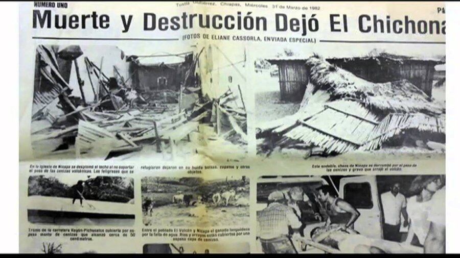 Erupción volcán Chichonal (o el Chichón) en 1982