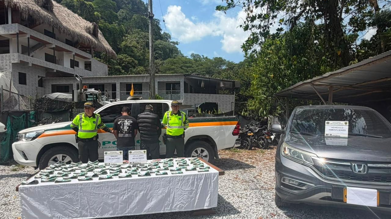 Dinero incautado por la Policía en Antioquia.