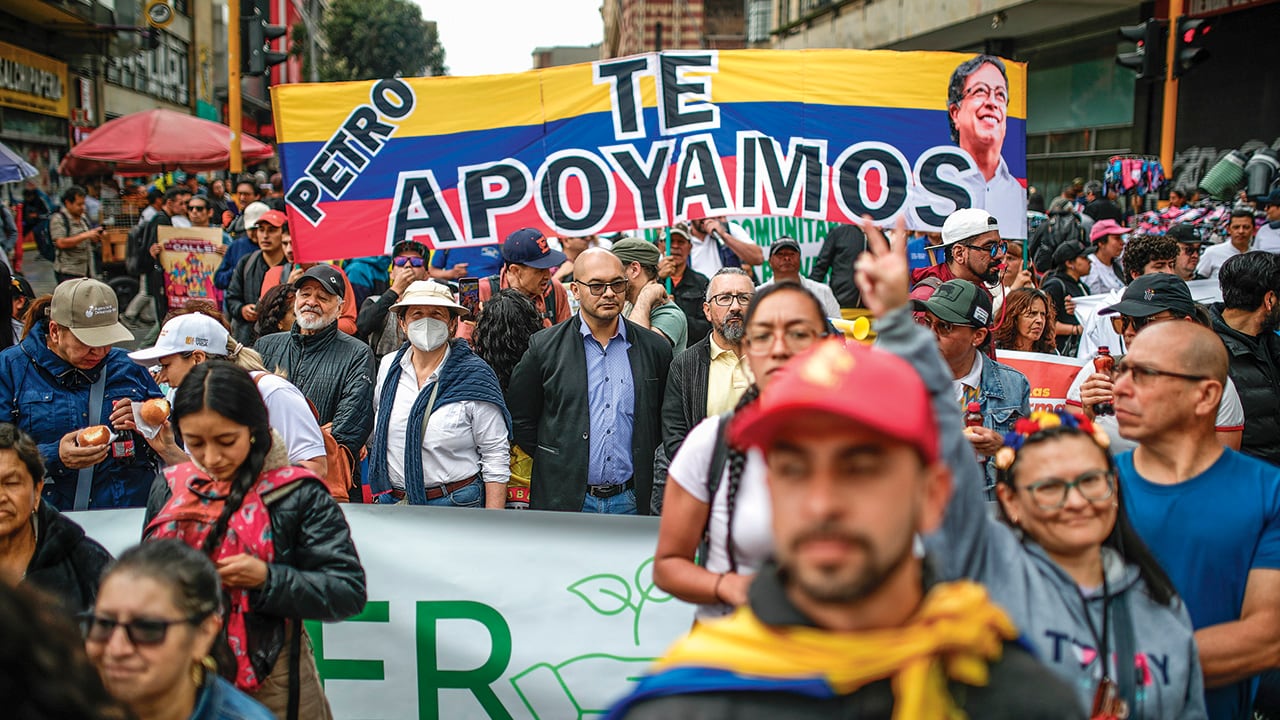 Marcha a favor de Gustavo Petro que se desarrolló en el Plaza de Bolivar