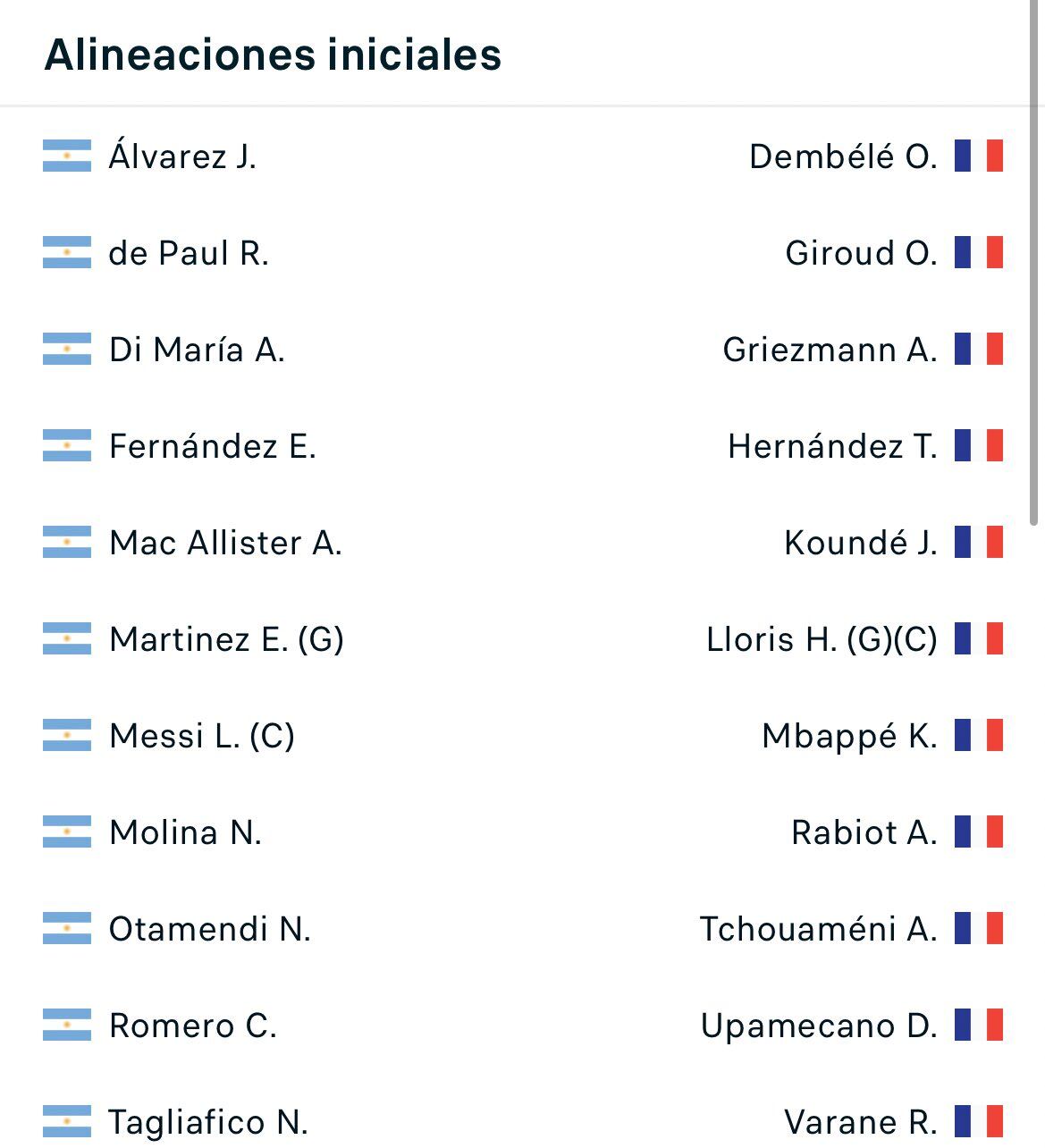 Así saldrán Francia y Argentina a la final del Mundial
