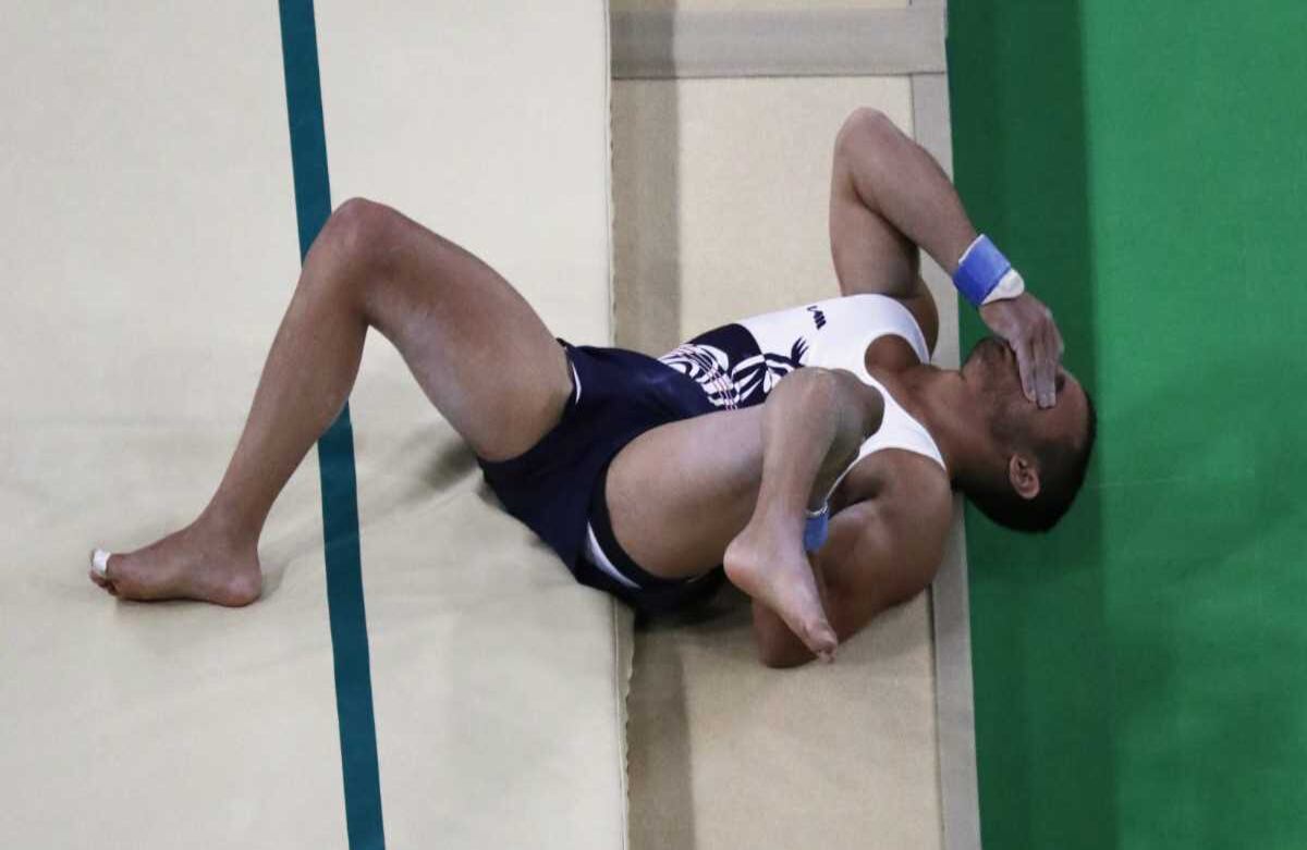 La pierna izquierda quedó fracturada . Thomas COEX / AFP