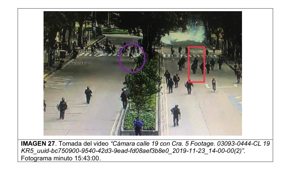 Caso Dilan Cruz-Foto del informe de Policía Judicial