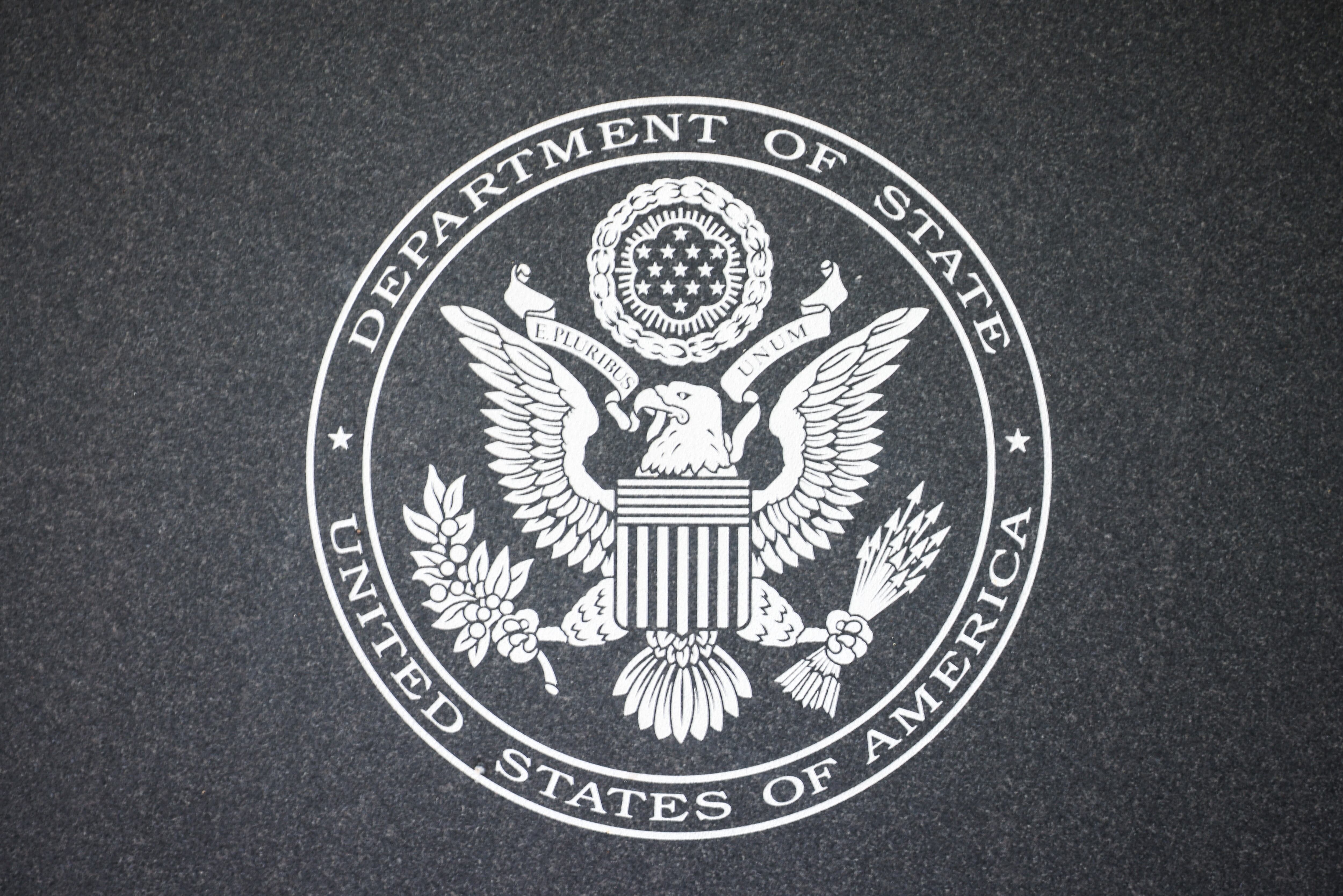 Logo del Departamento de Estado de los Estados Unidos.