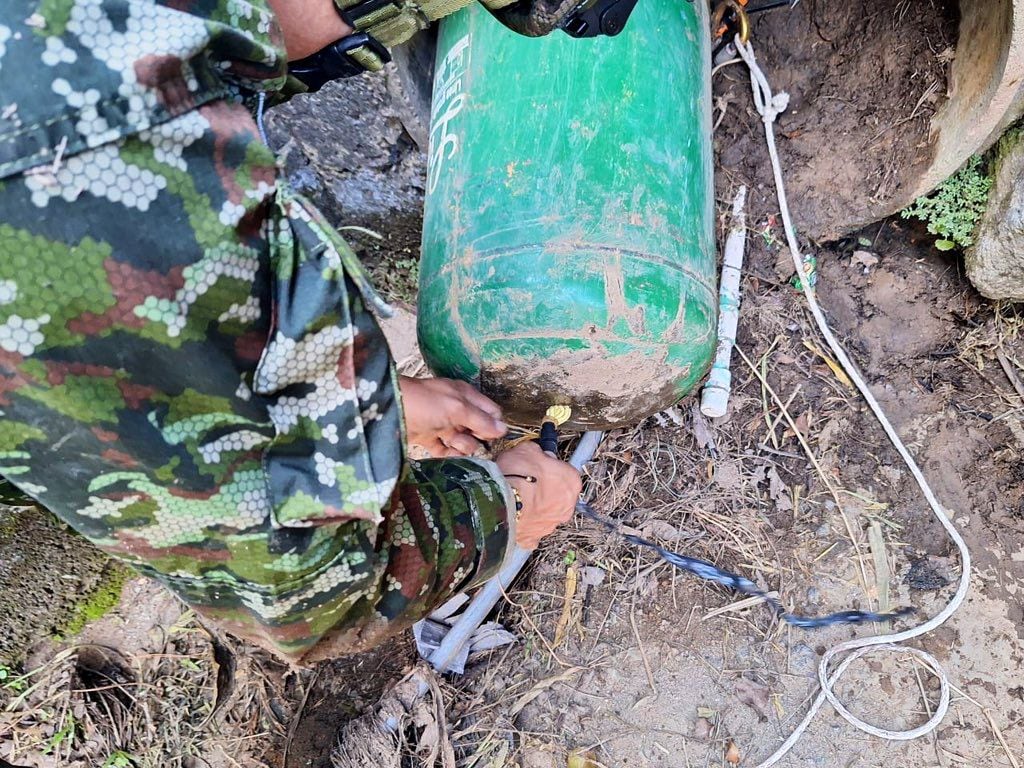 Cilindro que iba a ser detonado por las disidencias de las Farc.